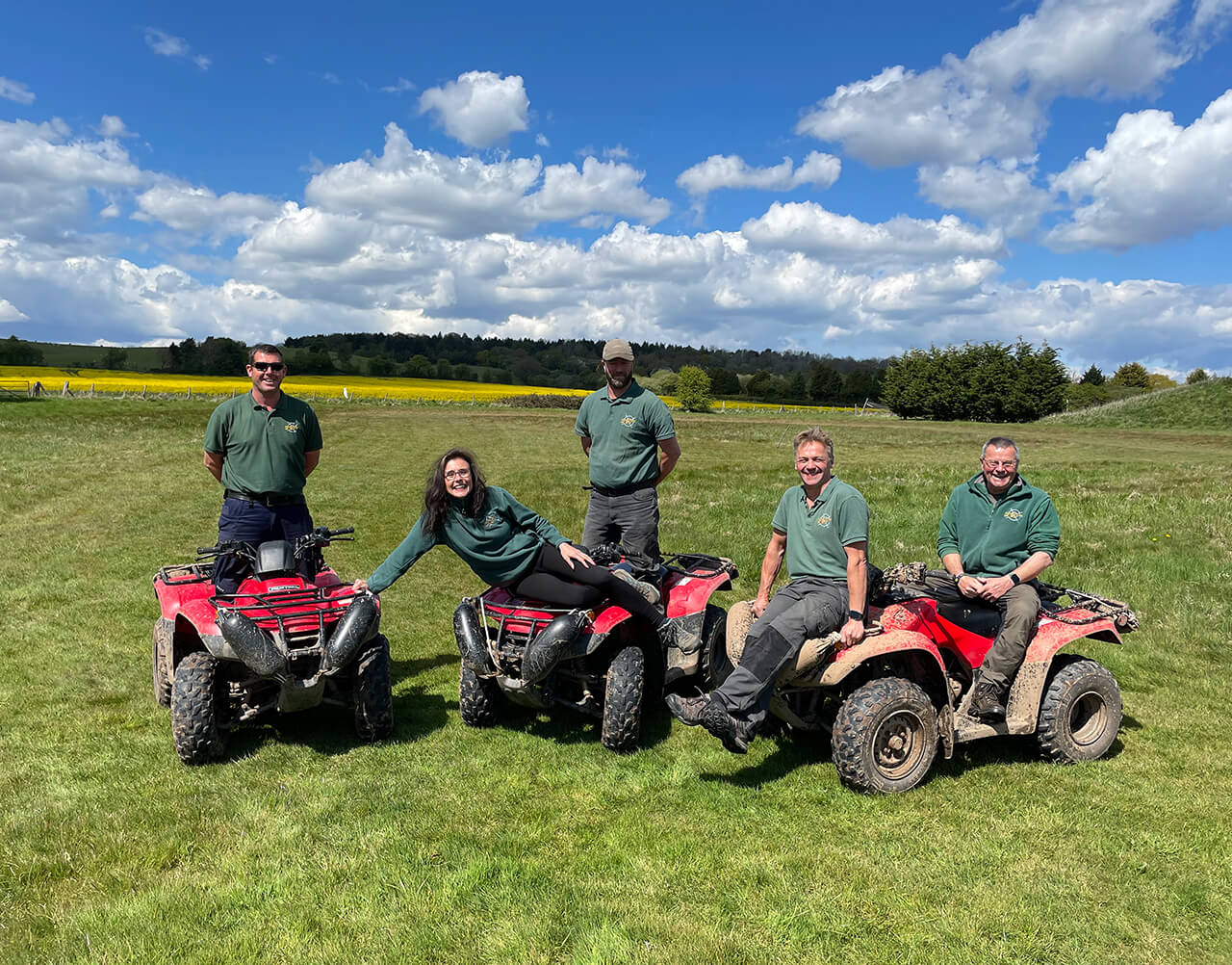 Adventure Sports Warwick staff on quad bikes